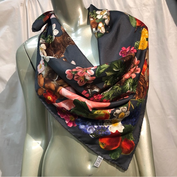 Mantero Collection Floral Large Silk Scarf - Picture 11 of 16